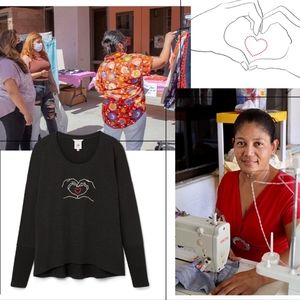 NWT - CAbi Black Love You Tee - Size Medium